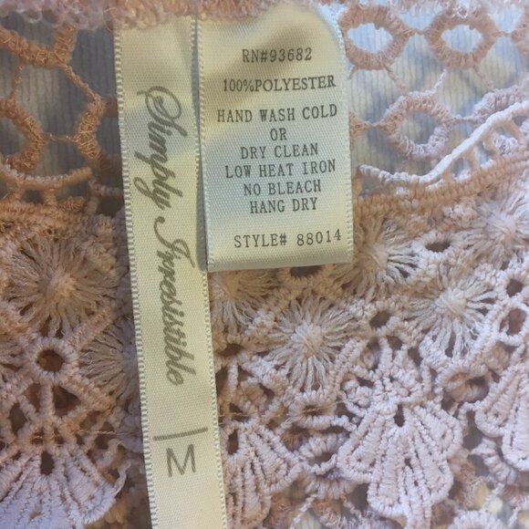 Simply Irresistible Crochet Tunic Dress Medium Peach Beach Cover Boho Ibiza Euro - Picture 7 of 7